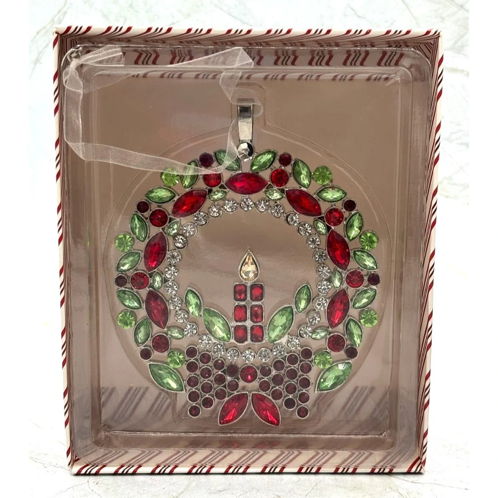 Hallmark Ornament Keepsake RADIANT WREATH 2018 Metal Rhinestones Ruth Donikowski